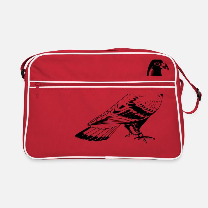 Taube - Retro Tasche - Rot/Weiß