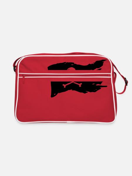 Drapeau Pirate Drapeau Drapeau Pirate Skull Ship - Sac Retro - rouge/blanc