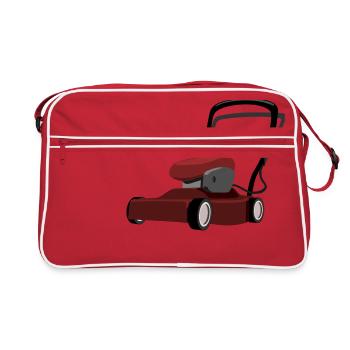 rasenmaeher lawn mower mowing machine2 - Retro Bag - red/white - Front