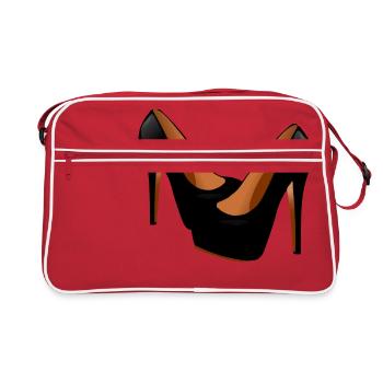 schuhe highheels schoes flipflops boots stiefel37 - Retro Tasche - Rot/Weiß - Vorne