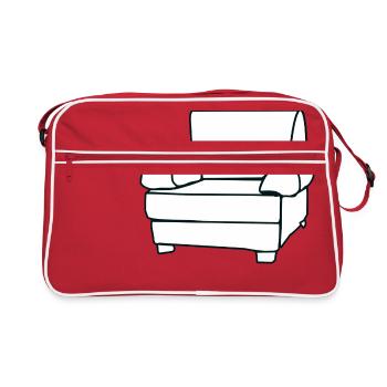 sofa couch chair table chair table lamp lamp lamp benc - Retro Bag - red/white - Front