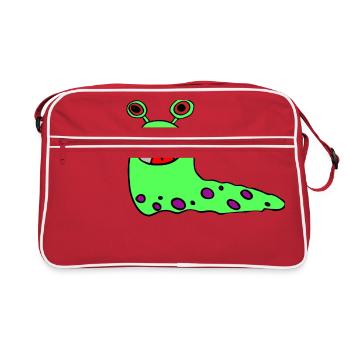 Monster,Comic,Kinder - Retro Tasche - Rot/Weiß - Vorne
