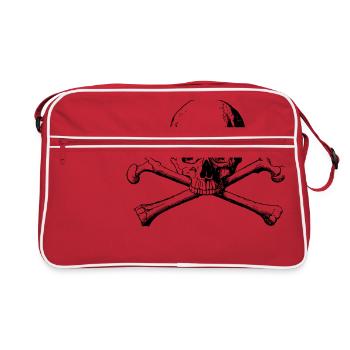 Tête avec os - Sac Retro - rouge/blanc - Devant