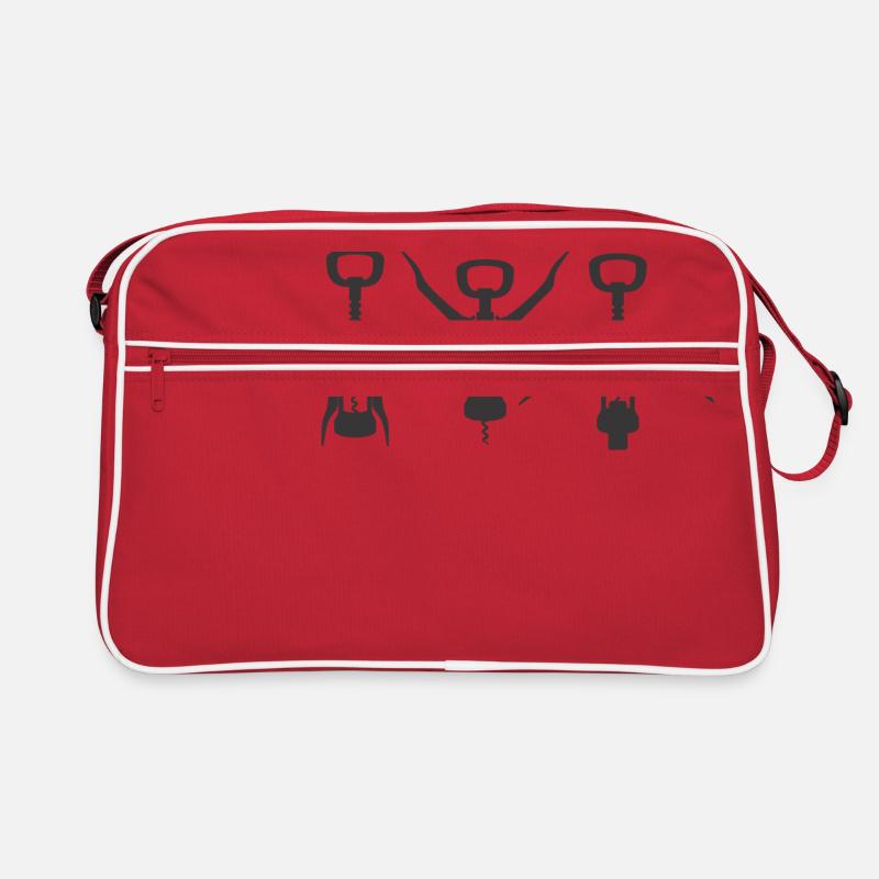 Flaschenöffner - Retro Tasche - Rot/Weiß