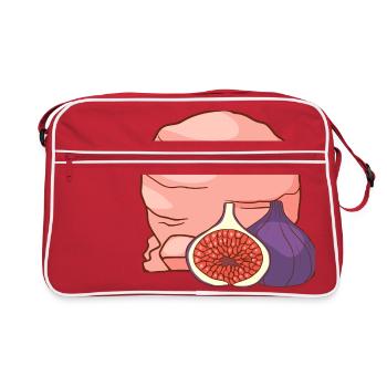 Feigenfrucht Eis Speiseeis Eiskrem Eiscreme - Retro Tasche - Rot/Weiß - Vorne