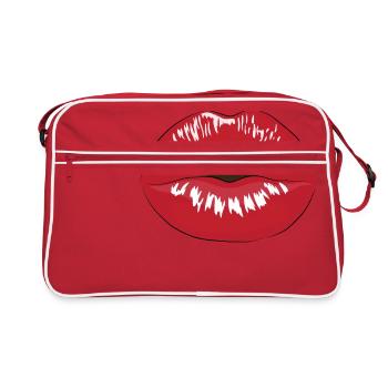 Embrasser la bouche avec du rouge à lèvres - Sac Retro - rouge/blanc - Devant