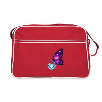 Âme de la Terre – Cœur de Papillon Bleu - Sac Retro - rouge/blanc - Devant