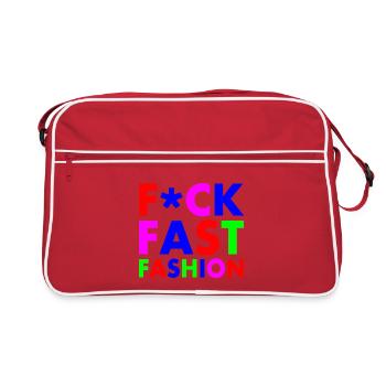 Fuck fast fashion - Sac Retro - rouge/blanc - Devant
