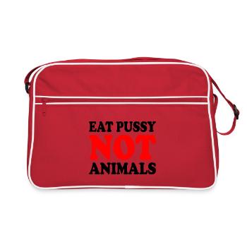 Eat pussy not animals - Sac Retro - rouge/blanc - Devant