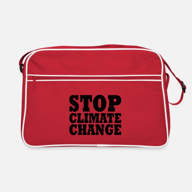 Stop climate change Retro Tasche