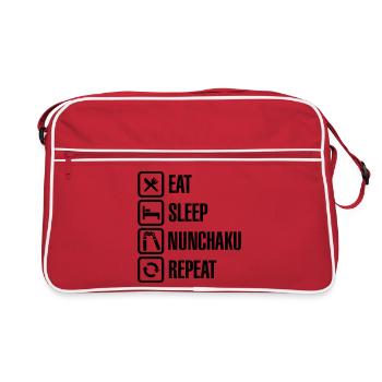 Eat Sleep Nunchaku Repeat - Retro Bag - red/white - Front