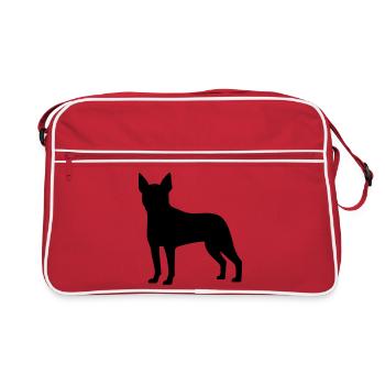 Boston Terrier - Retro Bag - red/white - Front