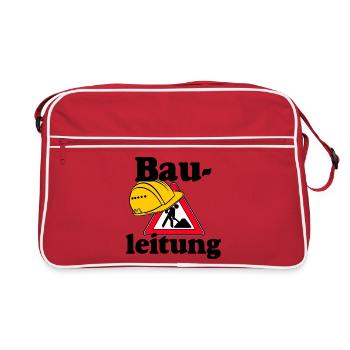 Party Shirt ,Feiern , Karneval, Bauleitung (25) - Retro Tasche - Rot/Weiß - Vorne