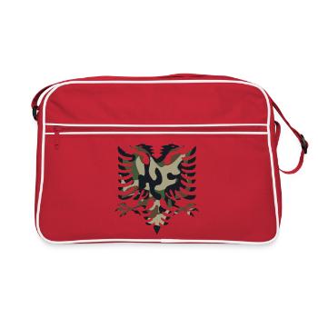 Couleurs de camouflage du drapeau de l'Albanie - Sac Retro - rouge/blanc - Devant