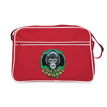 Save the gorillas - Sauver Les Gorilles - Retro Bag - red/white - Front