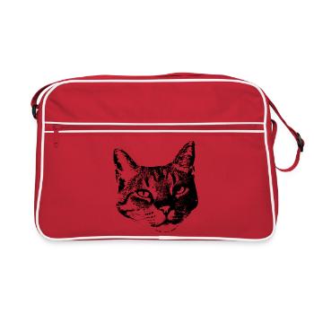 Chat Chat Chat Chat Chemise Cadeau - Sac Retro - rouge/blanc - Devant