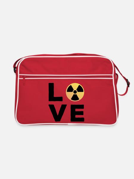 Love Cadeau Manip radio Radiologue Radiologie - Sac Retro - rouge/blanc - Devant