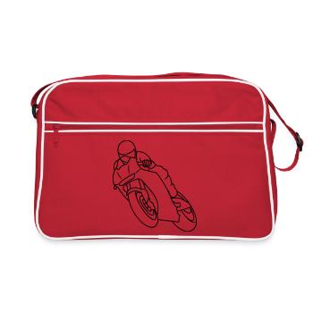Wheelie à la course de moto - sombre - Sac Retro - rouge/blanc - Devant