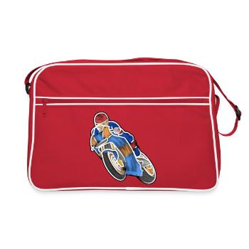 Wheelie à la course de moto - aquarelles lumineuses - Sac Retro - rouge/blanc - Devant