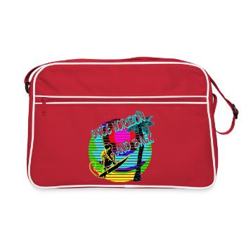 Once horizon and back Surfer Palme - Retro Tasche - Rot/Weiß - Vorne