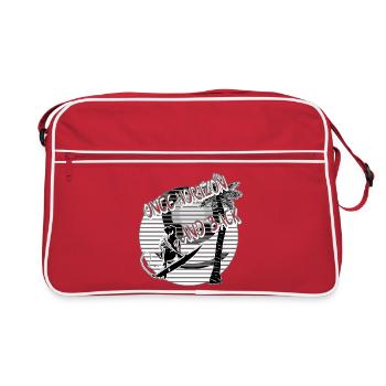 Surfer Palm Trees Beach black/white - Retro Bag - red/white - Front