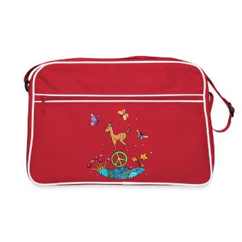 Illustration mignonne de paix fauve - Sac Retro - rouge/blanc - Devant