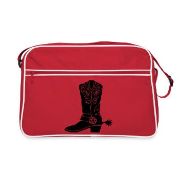 Cowboy western boot - Retro Bag - red/white - Front