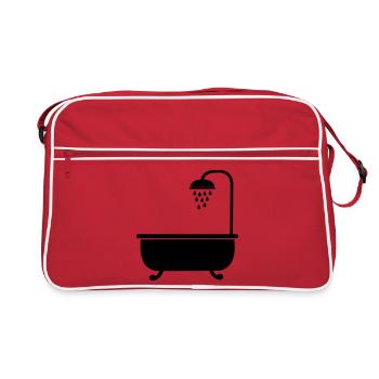 Bath with shower sanitary facilities - Retro Bag - red/white - Front