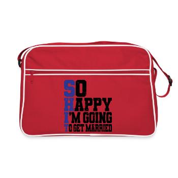 Drôle d’enterrement de vie de garçon Fiançailles Mariage Marié - Sac Retro - rouge/blanc - Devant