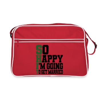 Drôle d’enterrement de vie de garçon Fiançailles Mariage Marié - Sac Retro - rouge/blanc - Devant