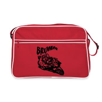 Hum Biker Black - Retro Bag - red/white - Front