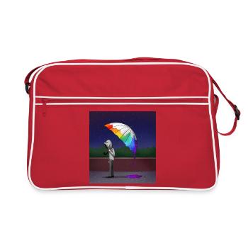 Mélancolie du parapluie arc-en-ciel - Sac Retro - rouge/blanc - Devant
