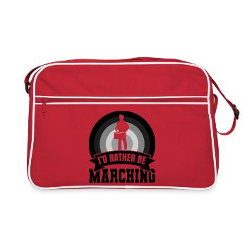 Je préfère jouer de la batterie - Sac Retro - rouge/blanc - Devant