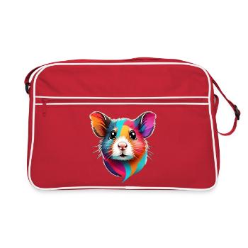 visage de hamster coloré - Sac Retro - rouge/blanc - Devant