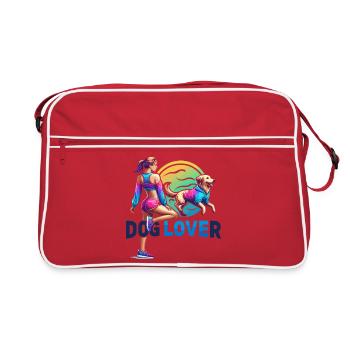 Conception de remise en forme vibrante d’amoureux des chiens - Sac Retro - rouge/blanc - Devant