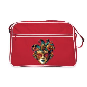 Karnevalsmaske in Venedig - Retro Tasche - Rot/Weiß - Vorne