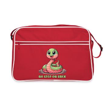 Kein Schritt auf Snek: urkomisches Warnschild - Retro Tasche - Rot/Weiß - Vorne
