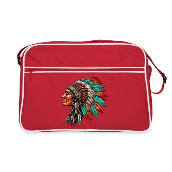 Amérindien Américain - Sac Retro - rouge/blanc - Devant