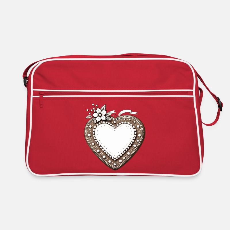 Gingerbread Heart Frame Tradition and love combined Retro Bag