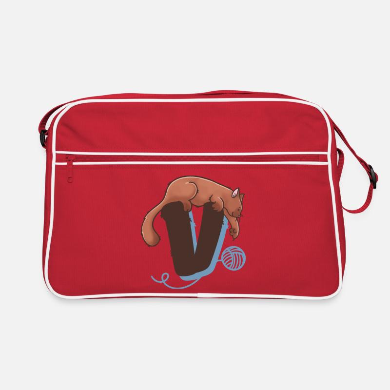 Cat Letter V Retro Bag