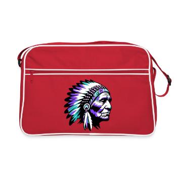 Amérindien Américain - Sac Retro - rouge/blanc - Devant