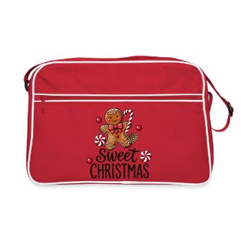 Joyeux bonhomme en pain d’épice avec canne à sucre - Sac Retro - rouge/blanc - Devant