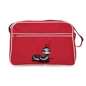 Serpent avec ballon coeur - Heartful Creatures - Sac Retro - rouge/blanc - Devant