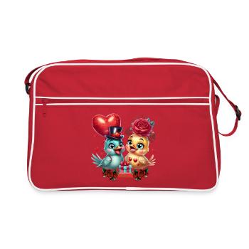 Heart Balloon and Rose Magic - Retro Bag - red/white - Front