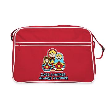 Einmal Mutter, immer Mutter - Retro Tasche - Rot/Weiß - Vorne