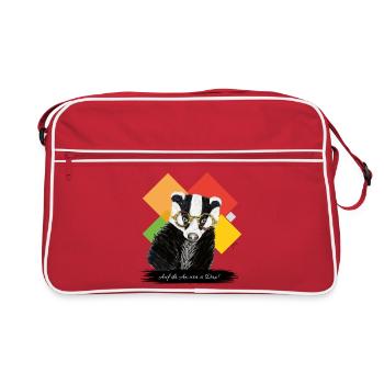 JvG Dachs "Auf da Ax wia a Dax" - Retro Tasche - Rot/Weiß - Vorne