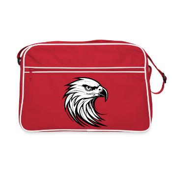Silhouette élégante de portrait d’aigle - Sac Retro - rouge/blanc - Devant