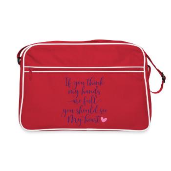 Conception de citation manuscrite inspirante - Sac Retro - rouge/blanc - Devant