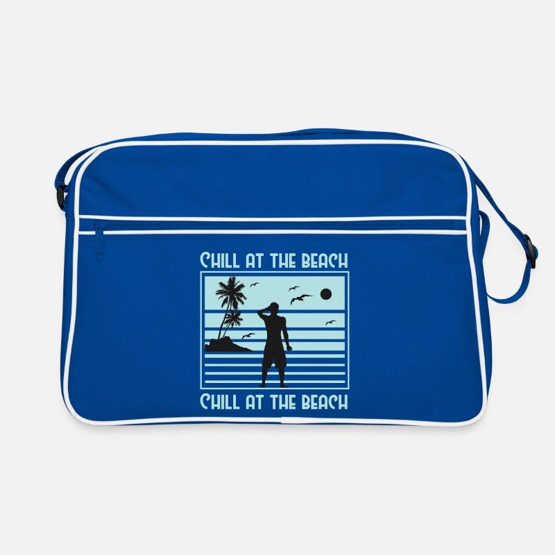 Relaxed Beach Silhouette Design Retro Bag