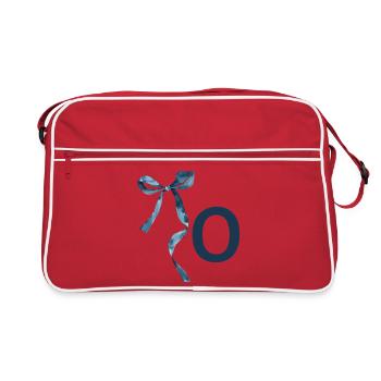 Monogramm oder Geschenkidee - Retro Tasche - Rot/Weiß - Vorne